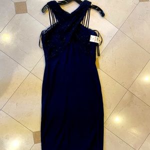 David Meister navy blue cocktail dress. Accidentally ordered 2. Beautiful fit!